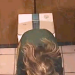 An overhead camera allows us to observe a girl taking a dump, then wiping. The automatic toilet flushes twice because her turd is so big! No audio, but nice clip.